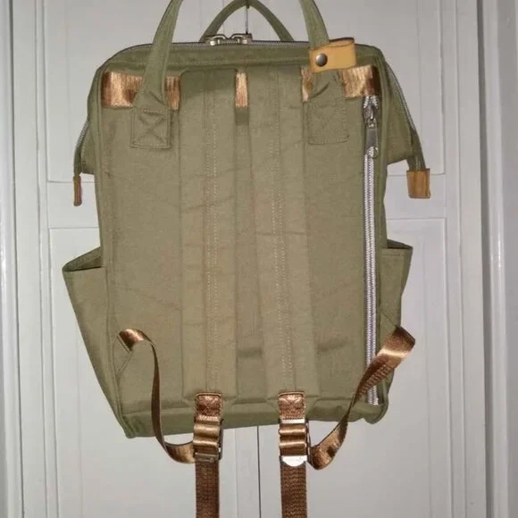 Himawari Waterproof Khaki Laptop Backpack - Picture 4 of 6